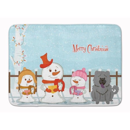 Carolines Treasures Merry Christmas Carolers Chow Chow Blue Machine Washable Memory Foam Mat BB2470RUG